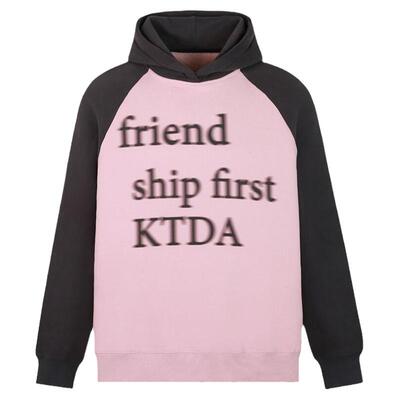 KTDA拼色幻影情侣卫衣美式连帽衫