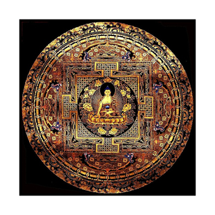 新款印花正品DMC十字绣客厅餐厅玄关招财风水画吉祥唐卡坛城图