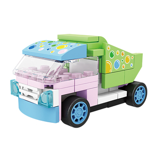开智积木回力工程车挖掘机男孩益智拼装玩具儿童汽车模型拼图礼物