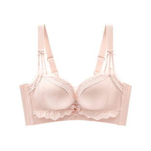 芬腾女士内衣小胸聚拢光面无痕文胸性感蕾丝无钢圈收副乳舒适胸罩