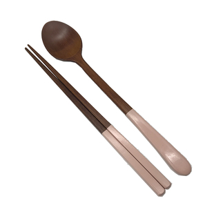 韩国进口剧综艺剧同款天然漆彩色马卡龙可爱实木质日式勺筷子餐具