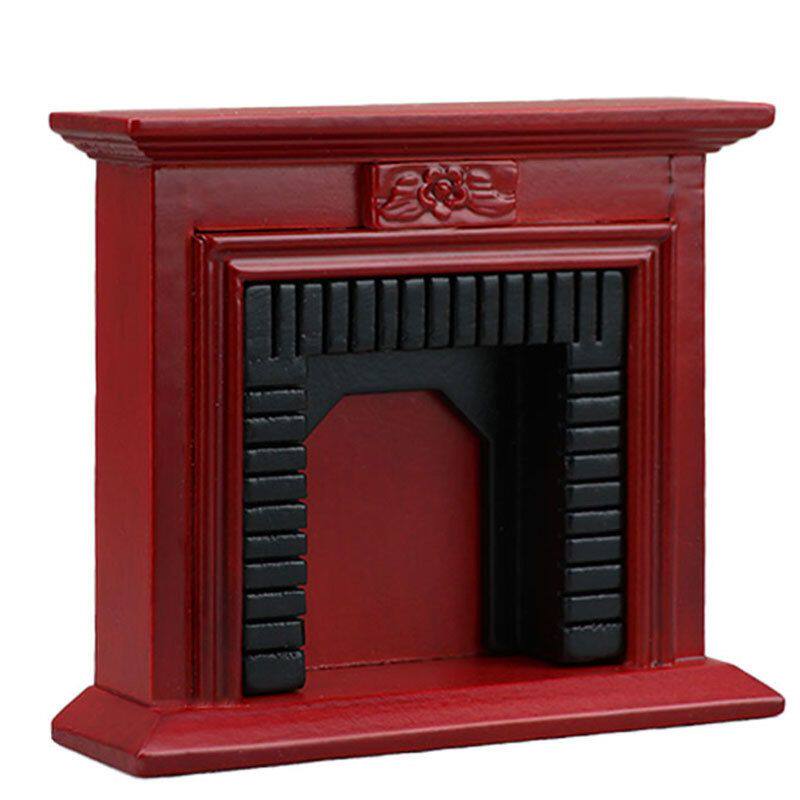 1:12迷你娃娃屋家具摆件木质仿真壁炉模型DOLLHOUSE微缩场景摆设