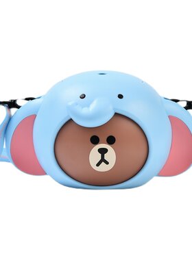 LINE FRIENDS 布朗熊小象变脸 章鱼爆米花桶抖音同款 斜挎包背包
