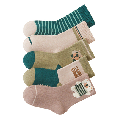 男童袜子秋冬季新疆长绒棉高筒袜