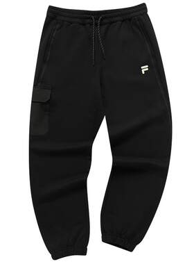 FILA FUSION斐乐潮牌针织长裤男2023冬季时尚休闲纯棉运动裤