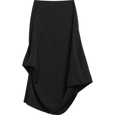 播黑色半身裙女商场同款2024春新款高腰不规则时髦长裙BDR1BD0046