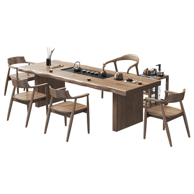 实木茶桌新中式原木泡茶桌椅组合