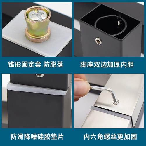 38*25不锈钢方管拉手黑色方形哑光黑加厚玻璃门把手木门KTV大门用