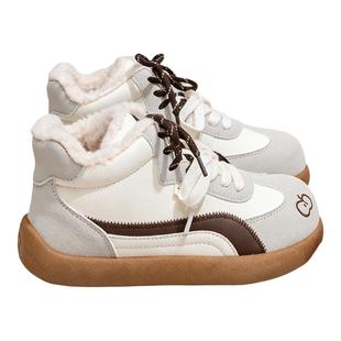 回力棉鞋女款冬季新款加绒保暖雪地靴高帮女鞋加厚百搭小白鞋板鞋