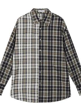 MOUSSY 春季新品盐系男友风撞色格纹宽松衬衫女028IAA30-1531