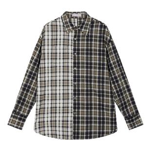 MOUSSY 春季新品盐系男友风撞色格纹宽松衬衫女028IAA30-1531