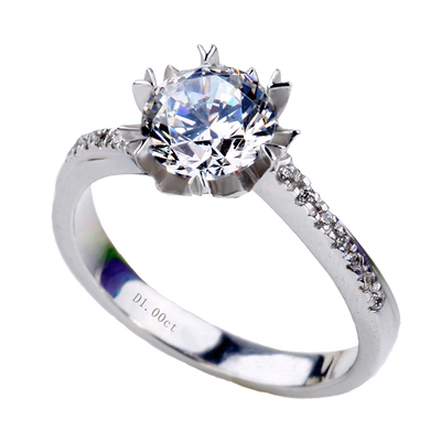 925纯银男士戒指潮男个性钻戒男款开口轻奢指环仿真铂金婚戒情侣