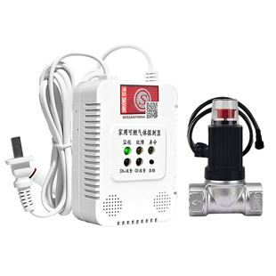 开放式厨房复合式燃气报警器甲烷一氧化碳煤气泄露检测联动切断阀