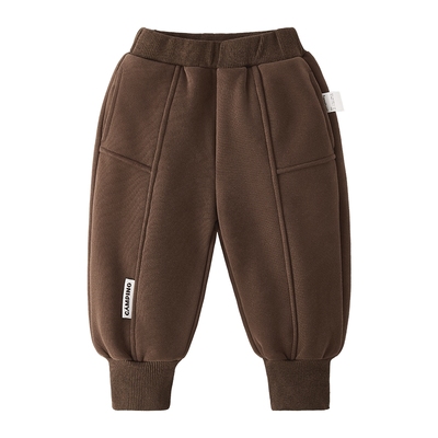 [抑菌锁温]加绒男童裤子宝宝黑色束脚卫裤男孩秋装儿童运动休闲裤