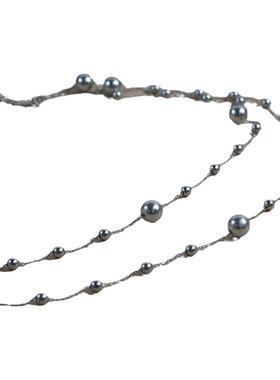 满天星灰珍珠毛衣链925纯银气质长项链小众轻奢高级感通勤潮40840