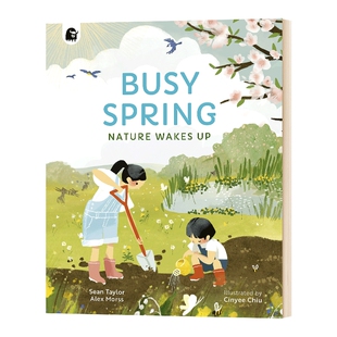 英文原版绘本 Busy Spring Nature Wakes Up 春日繁忙 大自然的苏醒 春天季节主题 英文版 进口英语原版书籍儿童全英语书