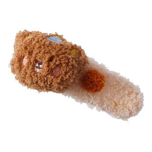 毛绒布丁熊抓夹女秋冬大号一字鸭嘴夹头饰侧边刘海发夹前额碎发卡