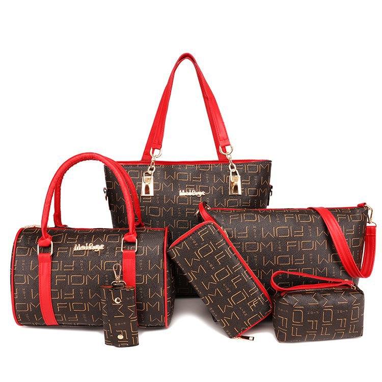 新品 女包2023新款潮欧美时尚字母手提单肩斜跨母包六件套包厂家