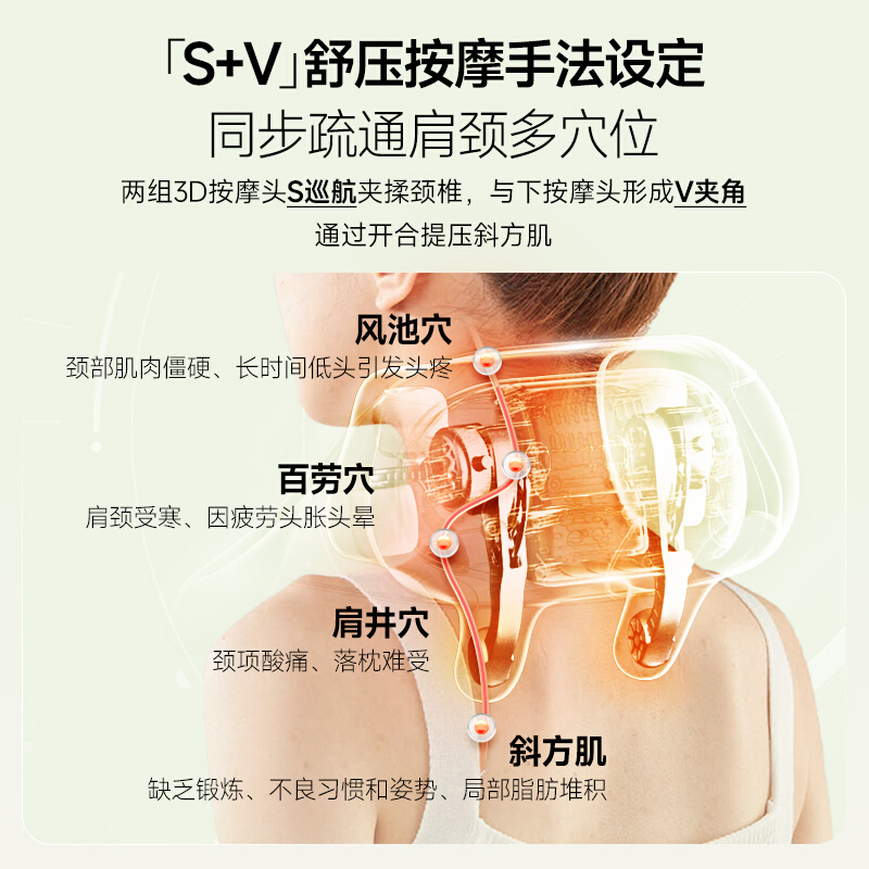 N3颈部按摩仪肩颈椎按摩器腰部背部脖子肩膀斜方肌礼物