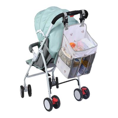 小熊婴儿床挂挂袋收纳床头挂包床边置物架尿布收纳袋bb收纳袋尿片