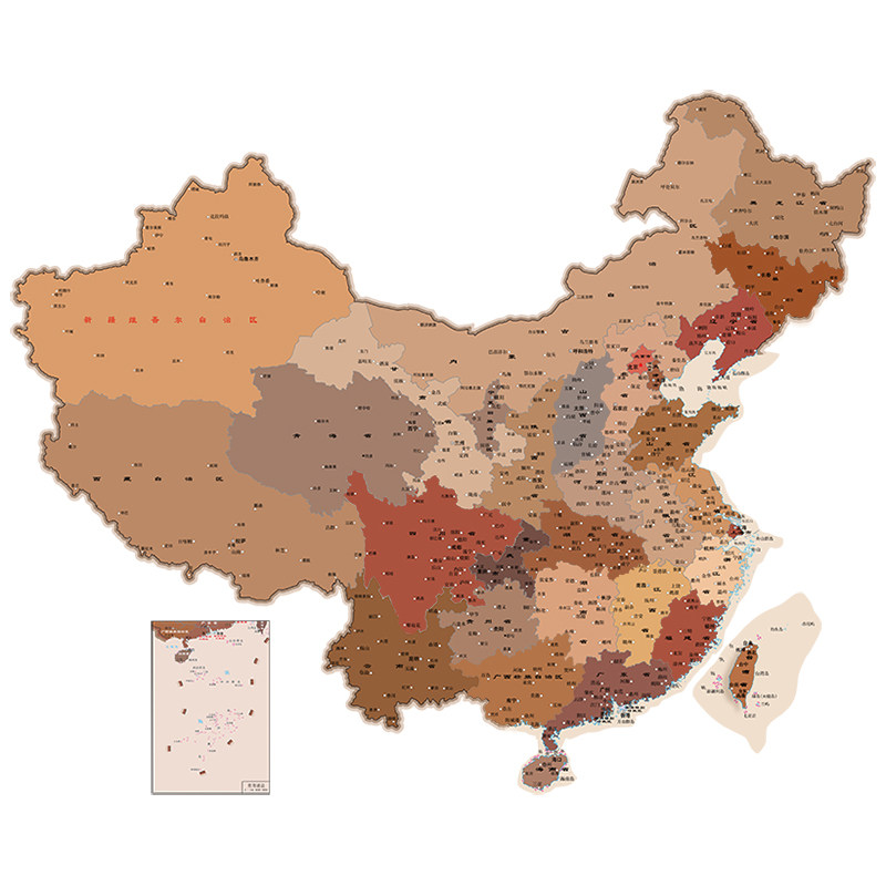 中国地图发光拼接墙面装饰画