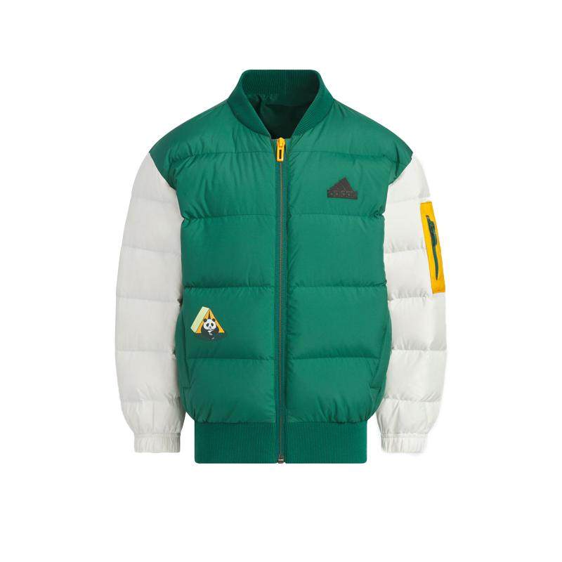 阿迪达斯儿童外套24年冬季男小童加厚立领短款夹克羽绒服JJ5014