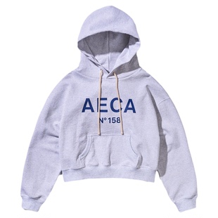 AECA韩国男女春季新款宽松日常休闲大Logo短款连帽卫衣MUSINSA
