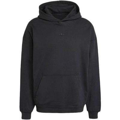 【自营】Adidas阿迪达斯男女款套头衫黑纯色三叶草连帽卫衣JC9572