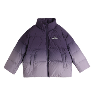 沫沫家童装冬装女童外套2025冬季新款儿童短款紫色渐变保暖羽绒服
