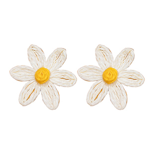 黄色系花朵耳环女2025新款爆款高级感耳钉小众设计感独特耳坠耳饰