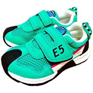 IFME春夏季日本新干线高脚背机能儿童魔术贴运动鞋男女网面透气绿