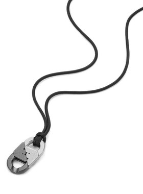 【自营】Armani阿玛尼环扣系列双色坠饰真皮项链潮流送男友礼物