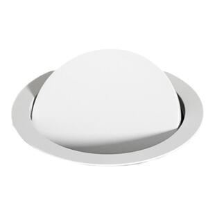 厨房嵌入式不锈钢垃圾桶盖子洗手间台面白色圆形摇盖镶嵌式清洁桶