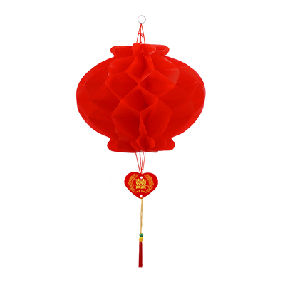院子装饰结婚彩旗灯笼场景布置