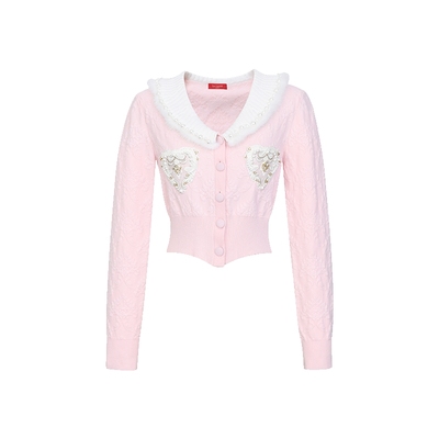 LEFAME手工钉珠针织开衫