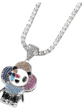 美式痞帅四叶草公仔嘻哈项链