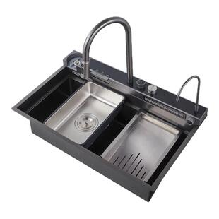 潜水艇手工大单槽304不锈钢厨房洗菜盆多功能大面积集成水槽7647S