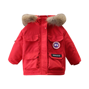 女童派克服加绒加厚棉衣男童外套冬季2025新款儿童冬装女宝宝棉服