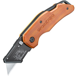 折叠美工刀重型木柄加厚不锈钢切割裁纸刀片电缆扒皮电工专用工具