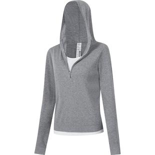 本来BENLAI女士连帽长袖假两件针织衫25秋新款修身上衣BNT950002