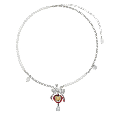 AWE穆祉丞同款红色番茄小猫项链