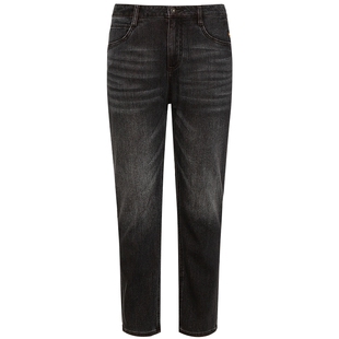 【九分裤】利郎牛仔裤男士中腰修身弹力印花猫须2025秋季新款裤子