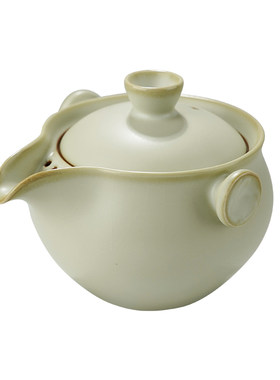 青澹汝窑月白汝瓷手抓壶便携茶具