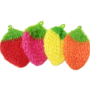 ins创意手工出口韩国草莓洗碗巾水果系列刷碗布清洁不伤锅菜瓜布