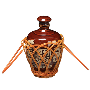 创意大师家用果篮酒蓝酒坛提篮仿竹编篮子藤编酒瓶提篮仿古提篮子