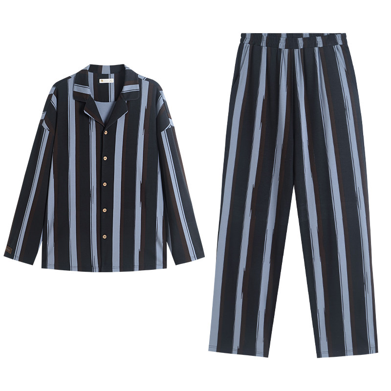 春秋季柔软棉时尚情侣家居服套装