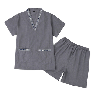 贡麻汗蒸服女2025新款大码男款桑拿服足疗汤泉衣服洗浴中心洗浴服