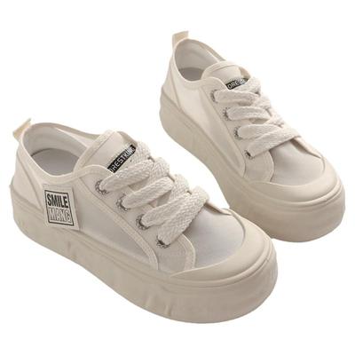 圆头厚底运动休闲板鞋薄款网鞋