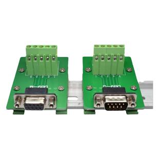 DB9并口转接线端子 转接板 DR9免焊模块 PLC中继端子台配底座支架