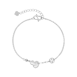 明牌珠宝925银手链福禄葫芦手串高级感设计闪亮银手饰送女友礼物